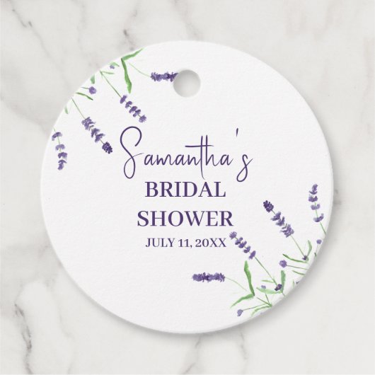 Lavendel Blume Lila Aquarellfarben-Brautparty Geschenkanhänger (Vorderseite)