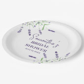 Lavendel Blume Lila Aquarellfarben-Brautparty Pappteller (Schrägansicht)