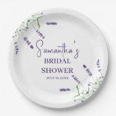 Lavendel Blume Lila Aquarellfarben-Brautparty Pappteller (Vorderseite)