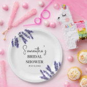 Lavendel Blume Lila Aquarellfarben-Brautparty Pappteller (Party)