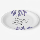 Lavendel Blume Lila Aquarellfarben-Brautparty Pappteller (Schrägansicht)