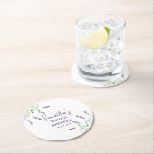 Lavendel Blume Lila Aquarellfarben-Brautparty Runder Pappuntersetzer (Vor Ort)