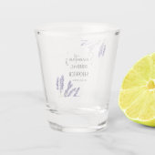 Lavendel Blume Lila Aquarellfarben-Brautparty Schnapsglas (Rückseite)