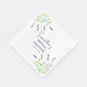 Lavendel Blume Lila Aquarellfarben-Brautparty Serviette (Ecke)