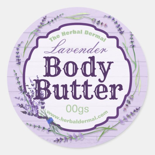 Lavendel-Blume Lila Body Butter Labels Runder Aufkleber (Vorderseite)