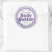 Lavendel-Blume Lila Body Butter Labels Runder Aufkleber (Tasche)