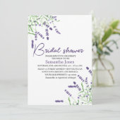 Lavendel Blume Lila Brautparty Einladung (Stehend Vorderseite)