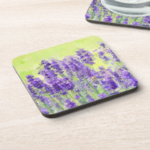 Lavendel Blume Lila Gelbe Wasserfarbe Getränkeuntersetzer