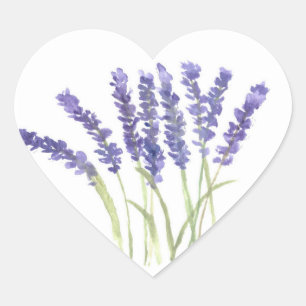 Lavendel-Blume Lila Herz-Aufkleber
