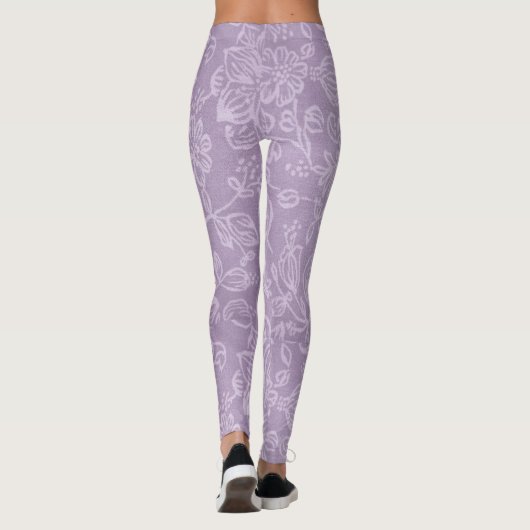 Lavendel Blume Lila Leggings (Rückseite)