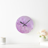 Lavendel-Blume Lila Runde Wanduhr (Zuhause)