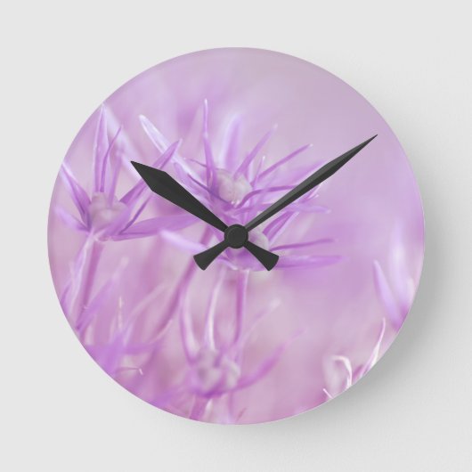Lavendel-Blume Lila Runde Wanduhr (Vorderseite)