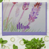 Lavendel Blume Lila Wasserfarbe und Bienenteppich Geschirrtuch (Gefaltet)