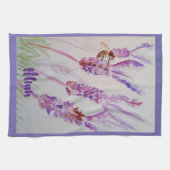 Lavendel Blume Lila Wasserfarbe und Bienenteppich Geschirrtuch (Horizontal)