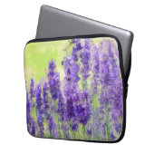 Lavendel Blume Lila Wasserfarben Laptopschutzhülle (Vorderseite Links)