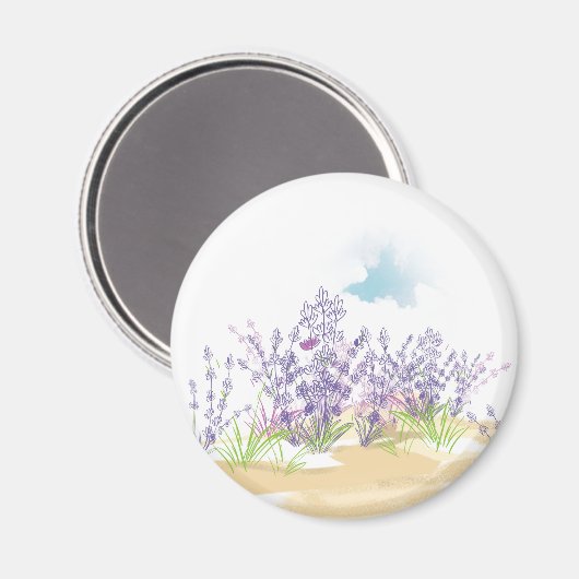 Lavendel-Blume Magnet (Vorderseite/Rückseite)