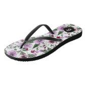 Lavendel-Blume mit grünen Blätter Badesandalen (Schrägansicht)