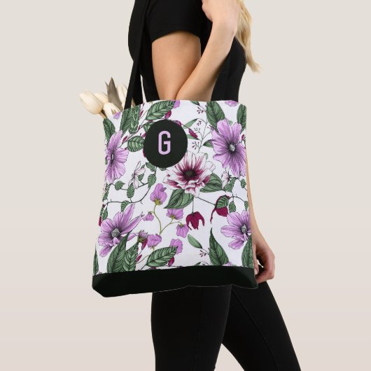 Lavendel-Blume mit grünen Blätter, kundenspezifisc Tasche (Von Nahem)
