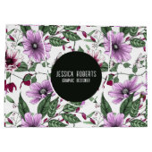 Lavendel-Blume mit grünen Blätter nahtlos pattern Große Geschenktüte (Rückseite)