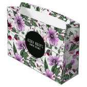 Lavendel-Blume mit grünen Blätter nahtlos pattern Große Geschenktüte (Rückseite Schrägansicht)