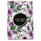 Lavendel-Blume mit grünen Blätter nahtlos pattern Mittlere Geschenktüte (Vorderseite)