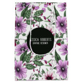 Lavendel-Blume mit grünen Blätter nahtlos pattern Mittlere Geschenktüte (Rückseite)