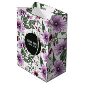 Lavendel-Blume mit grünen Blätter nahtlos pattern Mittlere Geschenktüte (Rückseite Schrägansicht)