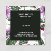 Lavendel-Blume mit grünen Blätter nahtlos pattern Quadratische Visitenkarte (Rückseite)