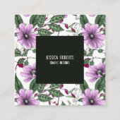 Lavendel-Blume mit grünen Blätter nahtlos pattern Quadratische Visitenkarte (Vorderseite)