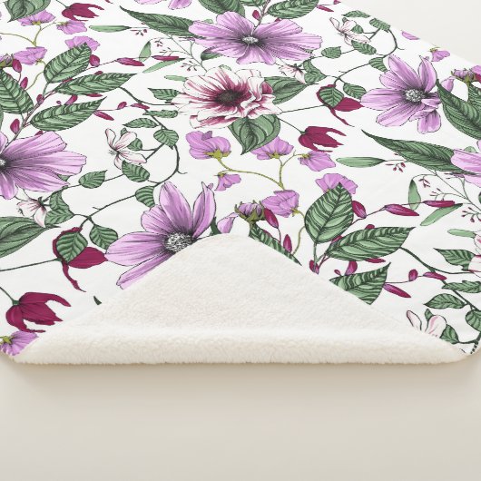 Lavendel-Blume mit grünen Blätter Sherpadecke (3/4)