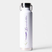 Lavendel-Blume mit Individuelle Name Trinkflasche (Vorne)