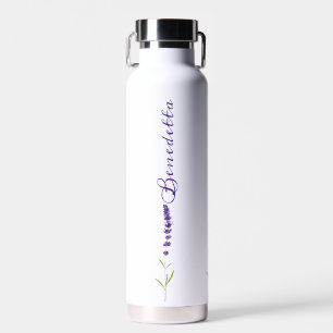 Lavendel-Blume mit Individuelle Name Trinkflasche