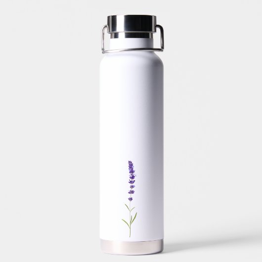 Lavendel-Blume mit Individuelle Name Trinkflasche (Rückseite)