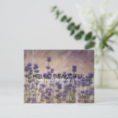 Lavendel-Blume Personalisiert Postkarte (Stehend Vorderseite)