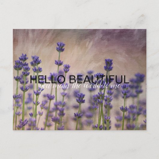 Lavendel-Blume Personalisiert Postkarte (Vorderseite)