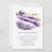 Lavendel-Blume-Probe-Abendessen QR-Code Einladung (Vorderseite)