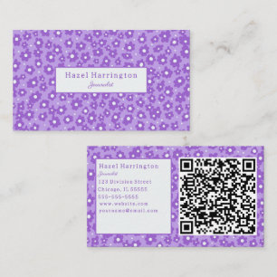 Lavendel Blume QR Code Business Cards Niedlich Visitenkarte