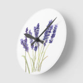 Lavendel-Blume Runde Wanduhr (Winkel)
