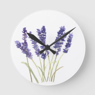 Lavendel-Blume Runde Wanduhr