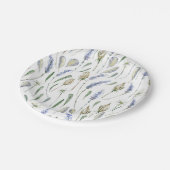 Lavendel Blume Rustikale Flora Pappteller (Schrägansicht)