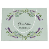 Lavendel Blume Salbei grüne Brautjungfrau Große Geschenktüte (Vorderseite)