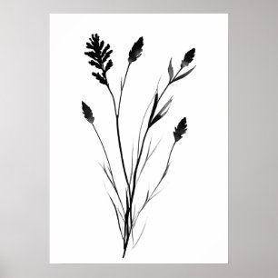 Lavendel Blume  Schwarzweiß-Single Poster