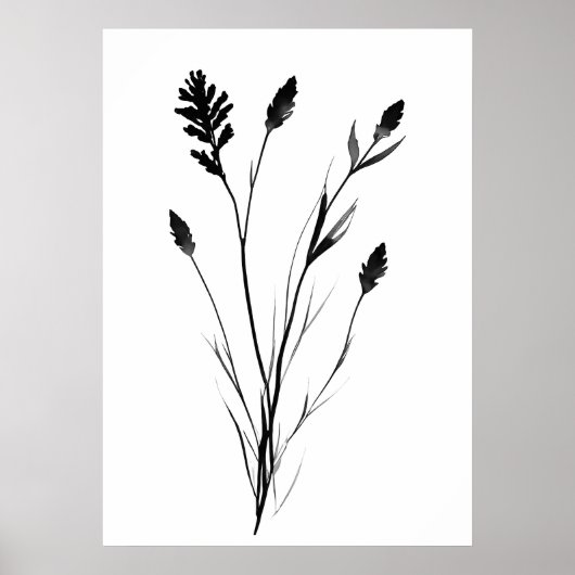 Lavendel Blume Schwarzweiß-Single Poster (Vorne)