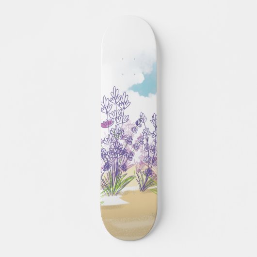 Lavendel-Blume Skateboard (Vorne)