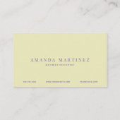 Lavendel-Blume Sprigs Botanisches Gelb Visitenkarte (Rückseite)