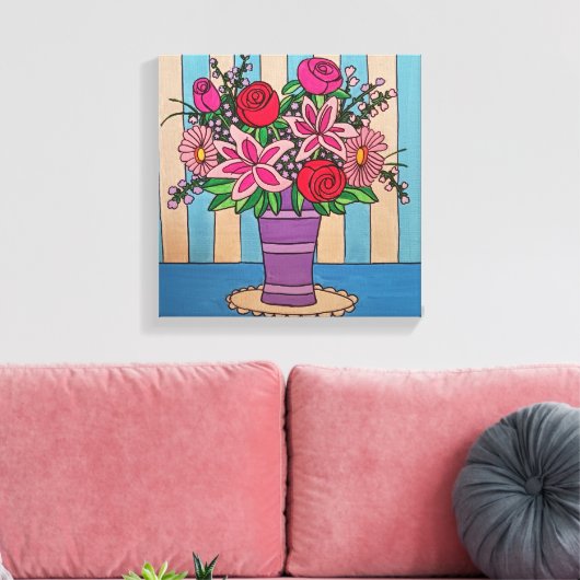 Lavendel-Blume Stretched Canvas Print Leinwanddruck (Insitu (Wohnzimmer))