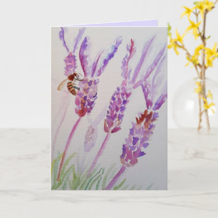 Lavendel Blume und Bienenstromkarte Karte