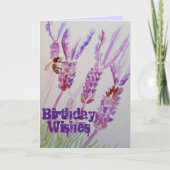 Lavendel Blume und Bienenstromkarte Karte (Vorderseite)