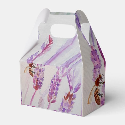 Lavendel Blume und Bienenwasser Geburtstag Geschenkschachtel (Rückseite)