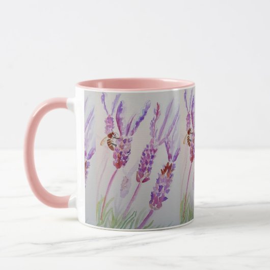 Lavendel Blume und Bienenwasser Geburtstag Tasse (Links)